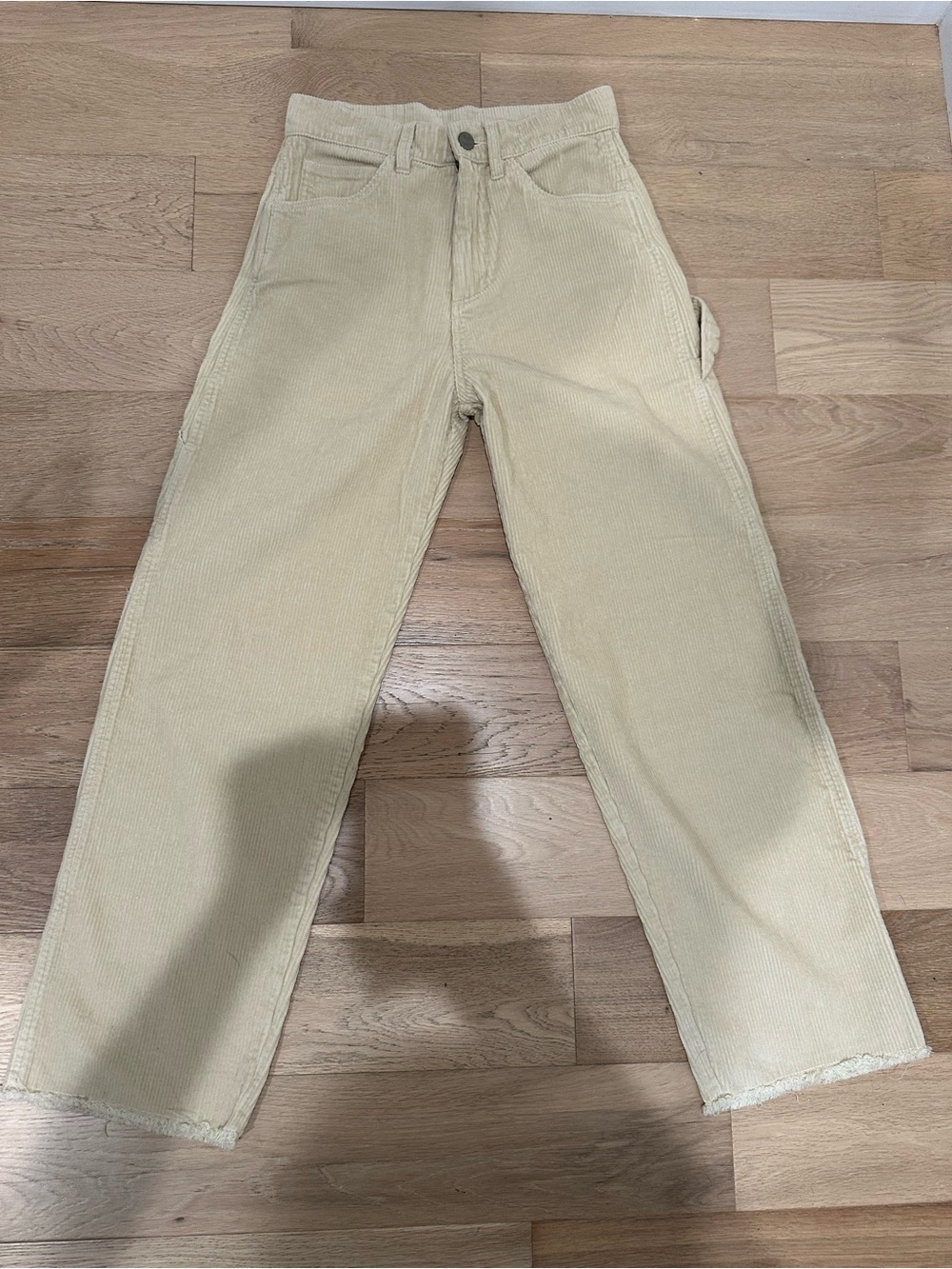 Drew House Corduroy Carpenter Pants 26X28 in Khaki Raw Hem Grunge Streetwear